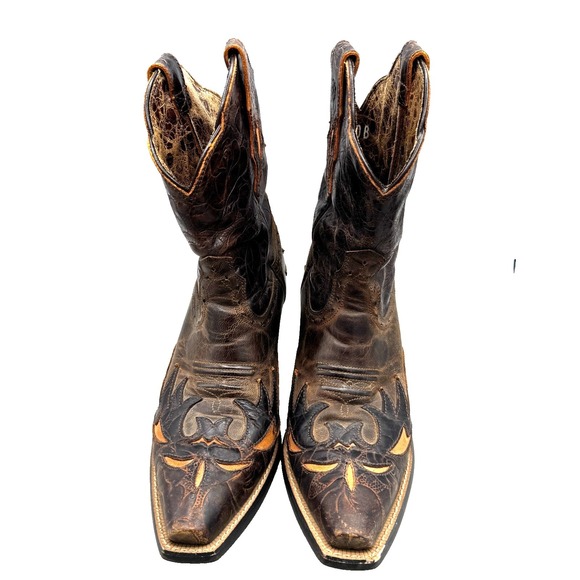 Ariat Dahlia Western Overlay Snip Toe Cowgirl Boots Women's 10B Brown 10008780 - Picture 10 of 15